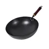 Wok de Hierro Antiguo, Wok de Barriga Grande Nitrurado para Uso Doméstico, Wok de Hierro para Saltear, Antiadherente, Sin Recubrimiento, Wok de Hierro Pre-curado para Uso Doméstico