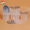 Frasco de Plástico PP con Boca Ancha, Grado Alimenticio, con Tapa de Aluminio, Recipiente de Empaque para Snacks, Pasteles y Postres, Recipiente de Fácil Apertura
