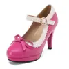 Elegantes Zapatos Mary Jane con Hebilla de Encaje, Zapatos de Tacón Bajo, Tacones Altos Gruesos, Tallas 33-48, Zapatos de Exportación Talla Grande