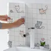Pegatina de Pared Autoadhesiva de Dibujos Animados Pegatina a Prueba de Aceite para Cocina Papel Tapiz de Azulejos Impermeable para Baño Estufa Resistente a Altas Temperaturas Calcomanía de Renovación