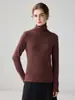 Suéter de cachemira de una pieza sin costuras de cuello alto para mujer, suave y acogedor, jersey de punto holgado de cuello alto, suéter base