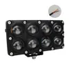 Faro Doble Fila de Alta Luminosidad para Motocicleta con 8 LEDs, Doble Color Amarillo y Blanco, Luz de Modificación Externa para Vehículos Eléctricos y Motocicletas