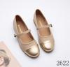2622 Boca Rasa Retrô Versátil Feminino 2024 Novo Verão Branco Francês Salto Grosso Sapatos Mary Jane com Elegante e Moda