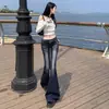 Novo produto!Outono de 2026|Calças boca de sino justas e elásticas sexy estilo retrô vintage americano de cintura baixa