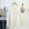 Roupas de Verão 2026, Bordado Jacquard Estilo Artístico, Cor Sólida Gola Alta, Blusa sem Manga de Renda, Top Branco Casual