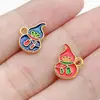 Colgante pequeño de calabaza de la fortuna esmaltada en oro tradicional estilo chino para la riqueza y la prosperidad, accesorios de joyería para pendientes y collares DIY
