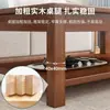 Mesa de centro de madera maciza, mesa pequeña, mesa auxiliar para sofá, mesa rectangular de doble capa para sala de estar, oficina 2026 nuevo modelo mesa de té pequeña para balcón