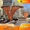 Fabricante Escultura de Aço Inoxidável Escultura de Flor Processo de Pintura Soldagem Contínua Design de Paisagem para Jardim Grande Parque