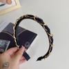 Diadema de Aleación Tejida con Cadena Estilo Coreano Calada con Borde Fino Textura de Haz de Cabello Grotto Sencilla Accesorios para el Cabello para Mujer