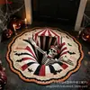 Alfombra Decorativa Redonda de Calavera para Halloween Sala de Estar Sofá Mesa de Café Alfombra Antideslizante Dormitorio Alfombrilla Resistente a Manchas y al Desgaste