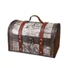 Caja de Almacenamiento de Madera con Mapa Vintage Caja de Atrezo para Estudio Fotográfico Caja de Almacenamiento de Tesoros Piratas Caja de Madera Almacenamiento de Joyas para el Hogar
