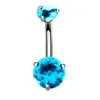 Piercing de Ombligo Acero de Titanio DIY Corazón Incrustado de Circonita Joyería para Piercing Corporal, Hipoalergénico, Venta al por Mayor Transfronteriza