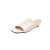 Zapatillas Perezosas de Cuña con Punta Cuadrada Suave Gigante Estilo Normcore Francés Verano 2025 Completamente de Cuero Slip-On Versátiles