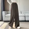 Pantalones rectos de alta gama estilo traje negro para mujer, nueva colección otoño 2026, de cintura alta, con caída fluida, de estilo clásico y sofisticado, pierna ancha, pantalones casuales