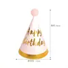 Bola de pelo grande dorada colorida sombrero para pastel de fiesta de cumpleaños tocado de año nuevo para bebé suministros de vestimenta sombrero para niños y adultos