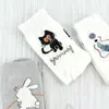 Meias compridas versáteis, finas, da moda, estilo ins, estilo coreano, para o outono, meias fofas de desenho animado para mulheres, meias de cano médio