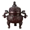 Quemador de Incienso Antiguo de León y Dragón con Orejas de Animal, Quemador de Incienso Verde para Decoración de Oficina o Puesto, Quemador de Incienso de Cobre