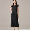 Vestido plisado de manga corta Miyake para mujer, vestido de verano de alta gama, fábrica de ropa para mujer Shenzhen Nanyou, venta al por mayor, personalización
