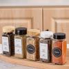 Amazon tapa de madera de bambú botella cuadrada para condimentos 4oz botella sólida para condimentos pimienta perejil en polvo espolvoreador mayoreo transfronterizo