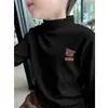 Y2120 # Ropa Infantil Derong Suéter de Cuello Alto Medio para Niños Otoño e Invierno Talla Mediana y Grande Camiseta Infantil Básica Mangas Largas Nuevo 2025