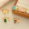 Anillos de Zirconia Transfronterizos Europeos y Americanos para Mujer, Lujo Ligero, Sensación de Alta Gama, Anillos Abiertos de Cobre Estilo Ins, Anillos para Dedo Índice Personalizados al por Mayor