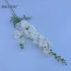 Delphinium de 2 tenedores, flocado, golondrina pequeña, flor artificial, decoración de boda, jacinto azul, arte floral, flor falsa suave, comercio exterior
