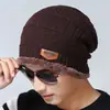 Otoño e invierno más terciopelo gorro de punto para hombre bufanda conjunto de dos piezas Protección para los oídos de invierno gorro de lana para padres e hijos venta al por mayor 9524