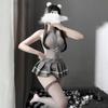 Lingerie Sexy Doce Cool Colegial Vestido de Rede de Uma Peça Uniforme de Estudante Jk para Role-Playing Tentação Paixão Terno