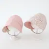 Chapéu de Aba Larga Estilo Pastoral para Bebê no Atacado, Chapéu Infantil de Verão Doce com Flores Pequenas, Chapéu de Sol Reversível Estiloso