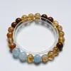 [Caramelo Azul] Cristal Natural Amarillo Torre Cristal Aguamarina Pulsera para Mujer Más Fácil de Combinar Pulsera de Regalo Venta al por Mayor