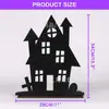 2025 Amazon Nuevo Halloween Gato Negro de Madera Calabaza de Terror Adornos de Escritorio Accesorios de Decoración de Atmósfera de Halloween