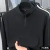 Sudadera de cachemira de alta gama para hombre, con media cremallera y cuello alto, manga larga, estilo primavera y otoño, camiseta interior básica, venta al por mayor de ropa para hombre