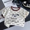 Traje de Verano para Niño Bebé 2025 Verano Nuevo Conjunto de Dos Piezas Super Lindo de Manga Corta para Niños Pequeños y Medianos Ropa Popular de Moda
