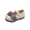 Zapatos de Cuero Rosas con Moño para Niña Estilo Otoño 2026 Coreanos Suela Suave Elegantes Zapatos de Princesa para Niña Mocasines para Niña