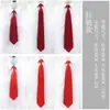 Estudiantes Hombres y Mujeres Rojo Azul Negro Monocromático Color Sólido Vestido de Trabajo Profesional Cremallera Fácil de Tirar Corbata Perezosa Cremallera Casual