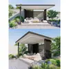 Gazebo Externo Liga de Alumínio Villa Pátio Moderno Sala de Chá Pátio Pequeno Pavilhão de Lazer Jardim À Prova de Vento À Prova de Chuva Pavilhão de Quatro Cantos