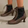 Sandalias de Mujer Estilo Nuevo Europeo y Americano, Tacones Altos de Punta Redonda, Botas de Cuero de Tacón Fino de Amazon, Botas Refrigerantes, Botas de Corte Bajo
