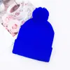 Gorros de Lana para Niños, Gorros Lisos con Pompón, Gorros Tejidos para Niños, Gorros Tejidos de Otoño e Invierno para Niños de 3 a 8 Años, Listos en Stock