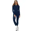 Conjunto de Yoga Cálido CaiZhu para Otoño e Invierno para Mujer, Conjunto de Dos Piezas de Manga Larga y Pantalones Moldeadores de Alta Elasticidad, Mallas de Fitness con Forro de Felpa