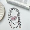 Collar Apilado de Lentejuelas Redondas Multicapa Mariposa Rosa Nicho de Lujo Ligero para Mujer Cadena de Clavícula con Colgante