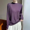 Top de punto fino con cuello semi-alto para mujer, prenda interior, nuevo y elegante top base para Otoño/Invierno 2026, camiseta blanca base