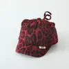 Gorra de béisbol con visera de estilo retro con estampado de leopardo para otoño e invierno, para niños y niñas, moderna y a la moda, gorra infantil estilo coreano