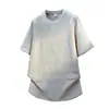 Nueva Camiseta Casual de Hombro Caído de Manga Corta para Hombre 2026 Verano Moderna Holgada Rayada Versátil Top Ropa Interior