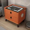 Mesa de noche inteligente de comercio exterior transfronteriza con dos cajones, moderna, simple, popular en internet, multifunción, carga inalámbrica, altavoz Bluetooth con luz