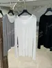 DestacadoRanzan 26 Principios de Otoño Nuevo Estilo Acetato Tencel Cuello Plegado Irregular Costura Camiseta de Manga Larga