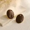 Brincos de Tarraxa Irregulares Ovais com Gotejamento de Óleo Moda de Alta Qualidade Temperamento Brincos de Pérola Tridimensionais Versáteis para o Dia a Dia Brinco Simples