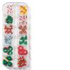 Acessórios para Nail Art Celebridade da Internet Natal Desenho Animado Grade 12 Tridimensional Papai Noel Rena Guirlanda Decoração de Unha DIY