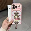 Adecuado para iPhone 17 Pro Max, funda de teléfono con soporte de gato de lunares grandes, funda Apple 16 de gato siamés a dos colores de cambio instantáneo