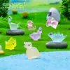 Nuevo producto transfronterizo: Figuras de dinosaurio Tiranosaurio Rex y Estegosaurio que brillan en la oscuridad, miniaturas de animales lindos, accesorios decorativos DIY, adornos para paisajes en miniatura