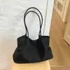 2026 Nova Moda Estilo Coreano Retrô Nicho Cor Sólida Bolsa Tote Grande Capacidade Casual Simples Sensação Relaxada Bolsa de Ombro Único